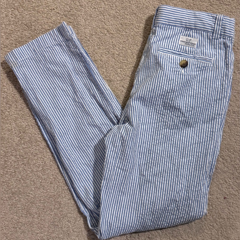 Blue Seersucker Pants